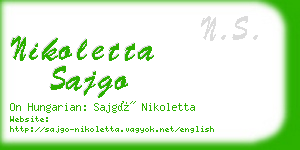 nikoletta sajgo business card