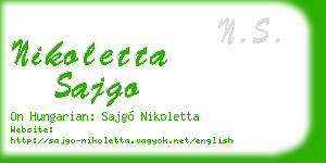 nikoletta sajgo business card
